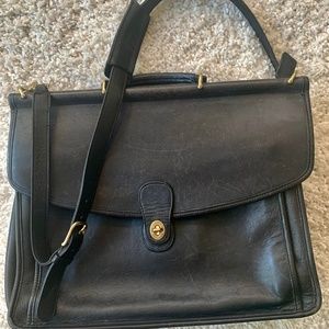 Coach Black Leather Laptop Bag or Briefcase Satchel